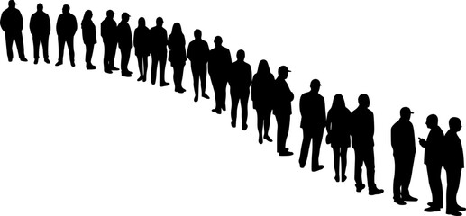 Naklejka premium vector set of people waiting in queue silhouette vector 