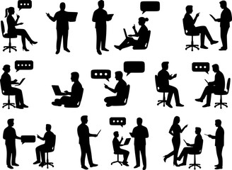 vector set of vector illustration of discussion forum
