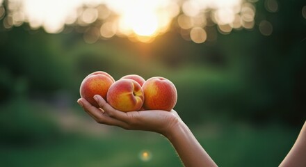 Peaches in Hand, Sunset Photo