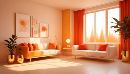 interior modern design room 3d
