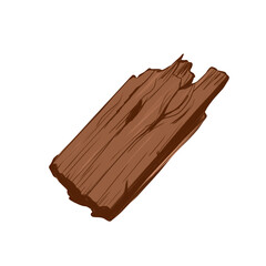 Wood branch bar isolated on white