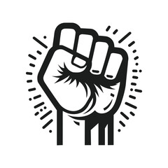 Clenched Fist Silhouette Vector Illustration
