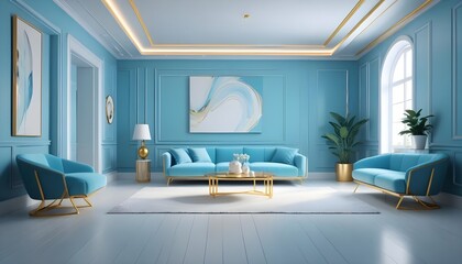 interior modern design room 3d