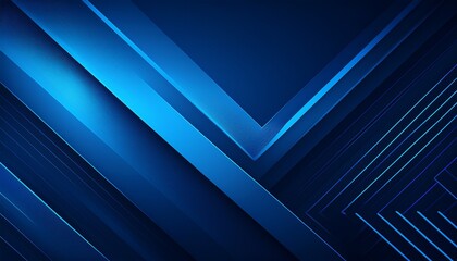 Obraz premium blue abstract wide banner with geometric shapes dark technology modern sports background trendy illustration for brochure poster corporate business presentation or cover
