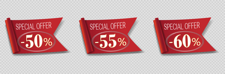 Special offer discount. Sale banner.