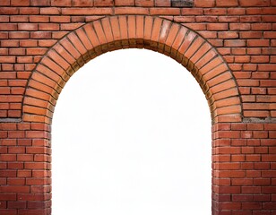 brick archway brick wall white background