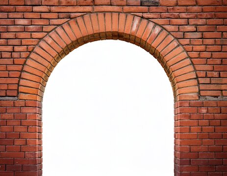 brick archway brick wall white background
