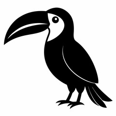 Black Silhouette Toucan Illustration