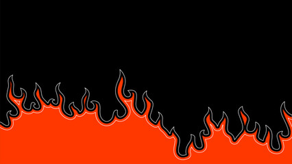 Background with fire lines. Outline of flames background. Continuous fire line design. Flame outline background. Fire Background. flame Background. doodle fire background. Flame Seamless Pattern.