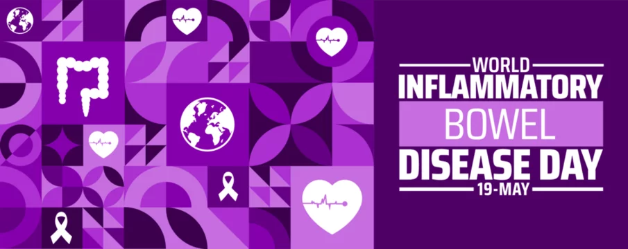 World IBD Day or World Inflammatory Bowel Disease Day Geometric shape pattern background banner or poster design template. observed every year in May. Holiday concept. Use to any Template, card.