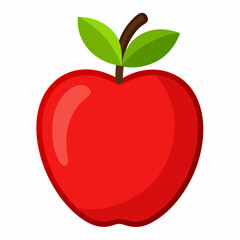 red apple with leaf