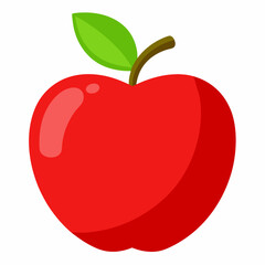 red apple with leaf