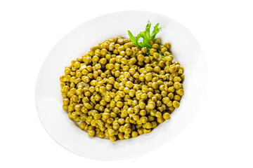 Green peas canned appetizer vegetables dish organic product fresh tasty gourmet food background on the table rustic food top view copy space keto and paleo diet vegetarian and vegan food