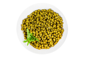 Green peas canned appetizer vegetables dish organic product fresh tasty gourmet food background on the table rustic food top view copy space keto and paleo diet vegetarian and vegan food