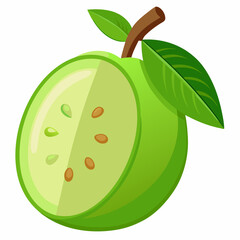 green apple with leaf