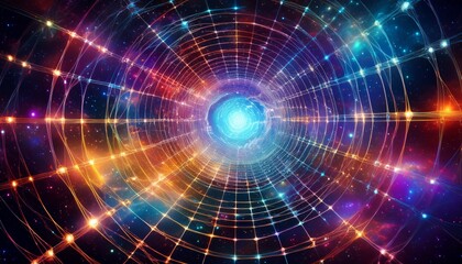 Obraz premium cosmic web of galaxies and nebulae in vibrant colors