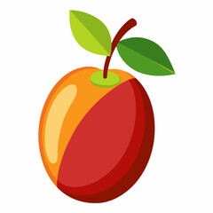 red apple with leaf