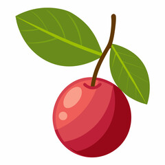 red apple with leaves