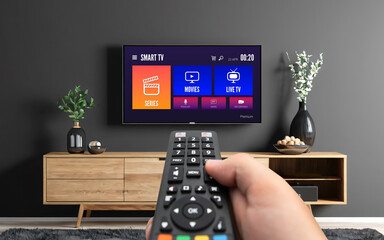 Watching TV, VOD service on TV.