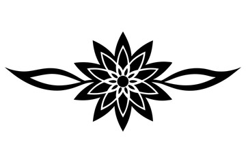 black and white floral ornament