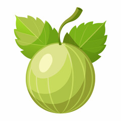 vector illustration of an apple with leaves