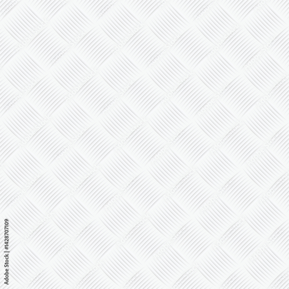 Poster Woven white surface with curved lines creating a textured rhythmic and subtly dimensional pattern