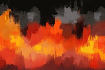 Abstract fiery cityscape