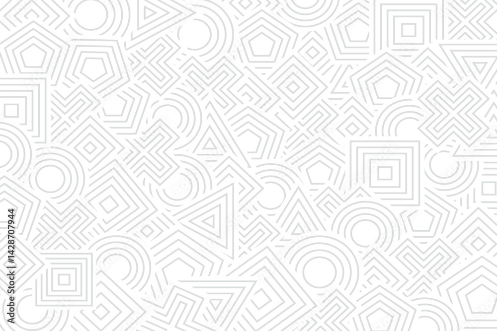 Poster Geometric harmony nested shapes in subtle gray create a soothing modern pattern