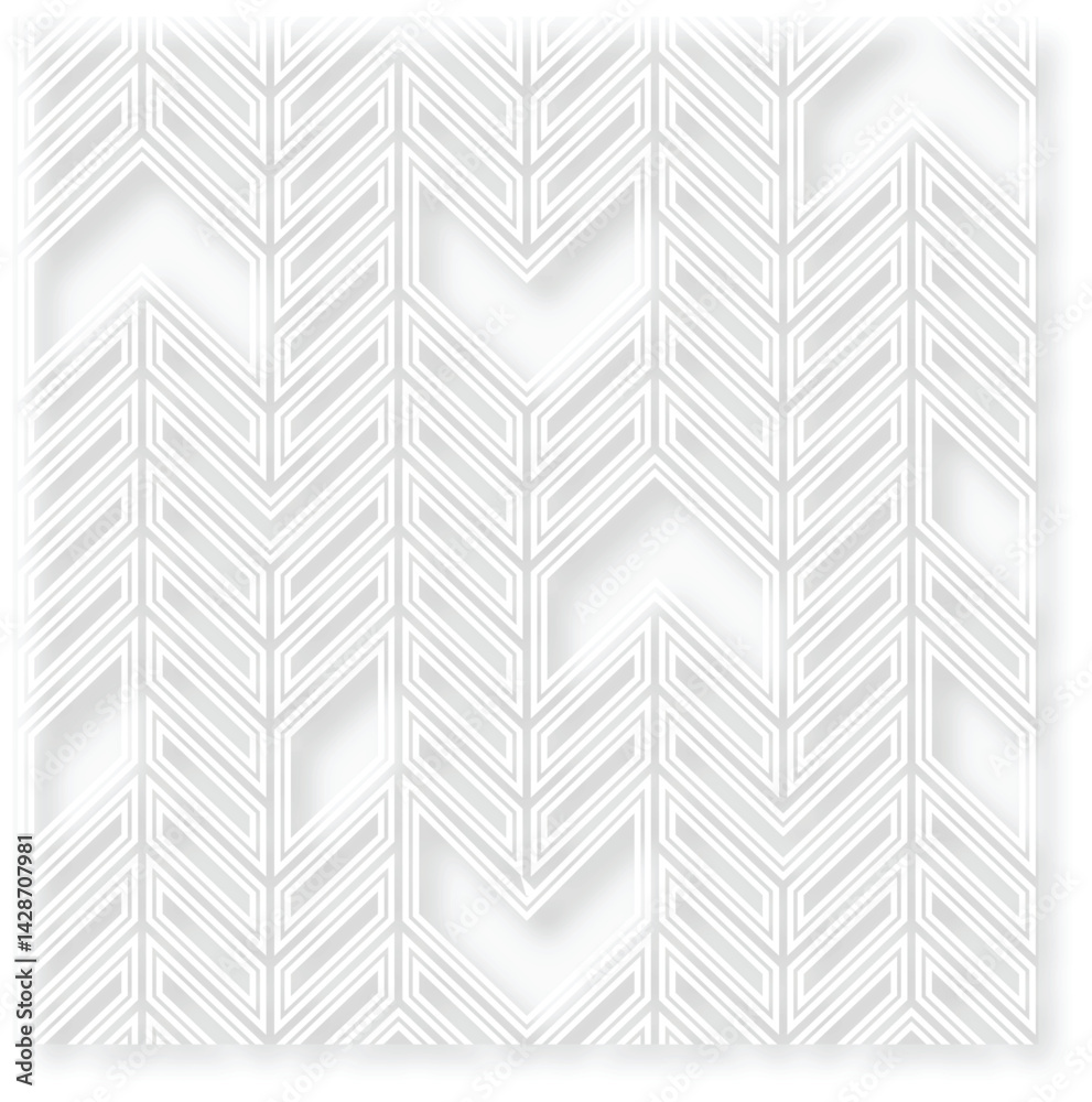 Poster Geometric Descent A layered herringbonepatterned canvas with negative space casting soft shadows