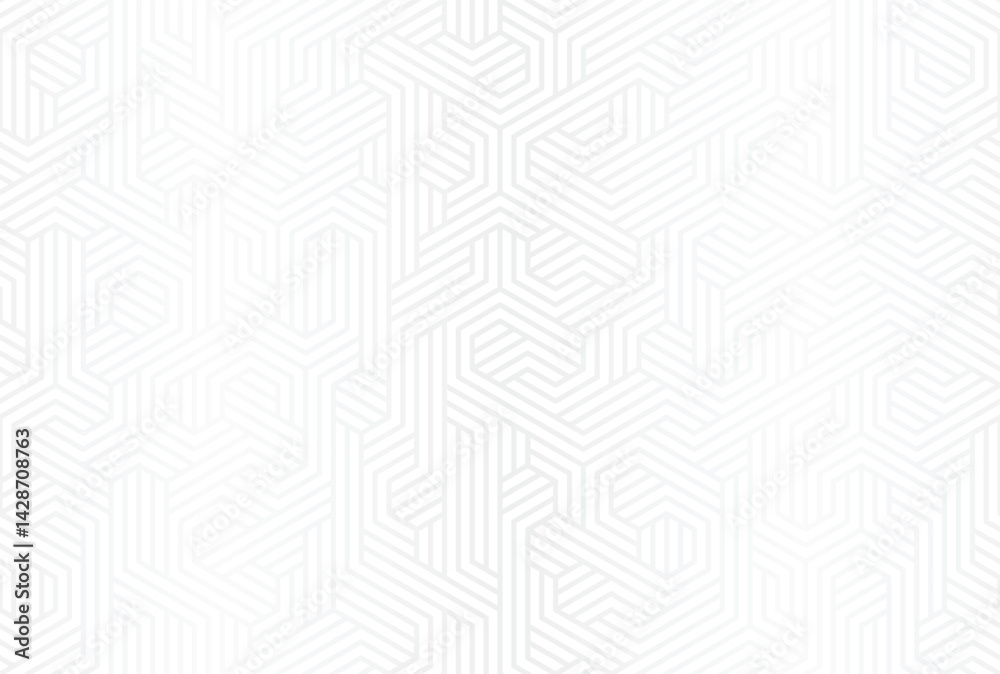 Poster Intricate geometric pattern a mesmerizing maze of lines and shapes in subtle pale hues
