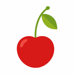 red apple with leaf
