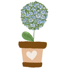 green flower in a pot