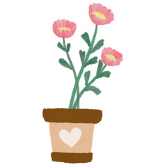 Red flowers in a pot