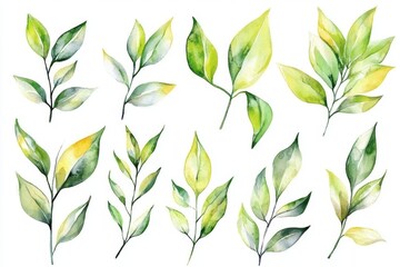 Various Japan-inspired Matcha Beverage Illustrations