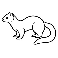 Clean & Simple Ferret Outline Illustration