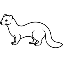 Clean & Simple Ferret Outline Illustration