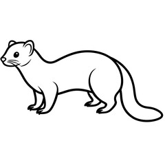 Clean & Simple Ferret Outline Illustration