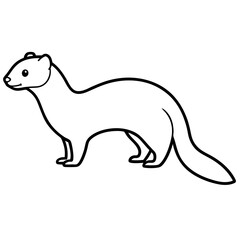 Clean & Simple Ferret Outline Illustration