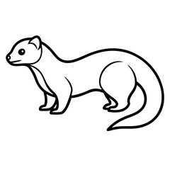 Clean & Simple Ferret Outline Illustration
