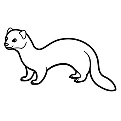 Clean & Simple Ferret Outline Illustration