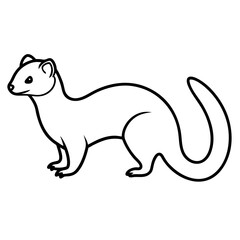 Clean & Simple Ferret Outline Illustration