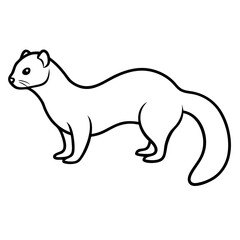 Clean & Simple Ferret Outline Illustration