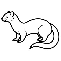 Clean & Simple Ferret Outline Illustration