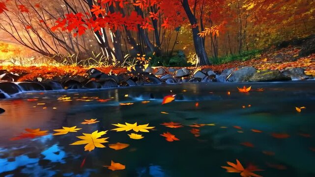 Digital painting or abstract art with vivid brush strokes and nature colors