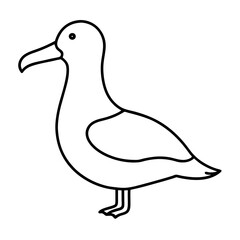 Elegant Albatross Outline Illustration