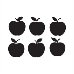 apple silhouette bundle vector illustration