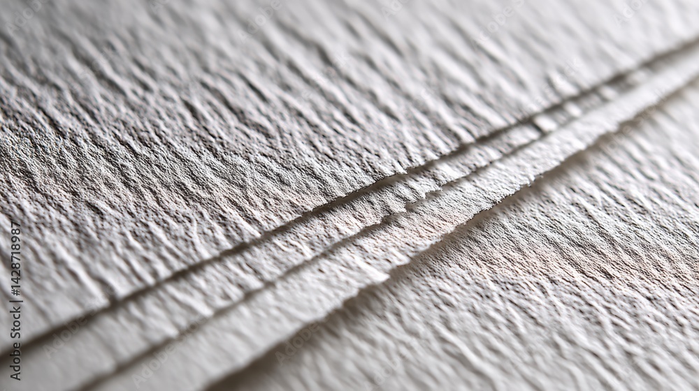Poster Close-up View of Embossed Paper Texture Illuminated by Soft Lighting Showcasing Intricate Details and Layers