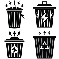 black trash bin icon