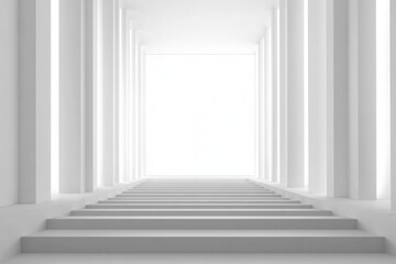 Modern, minimalist stairway leading to light