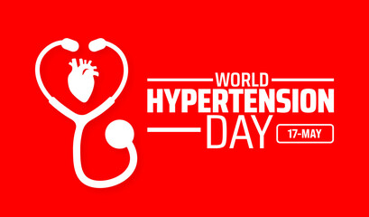 World Hypertension Day background banner or poster design template. observed every year in May. Holiday concept. Use to any Template, card, poster, placard, template.